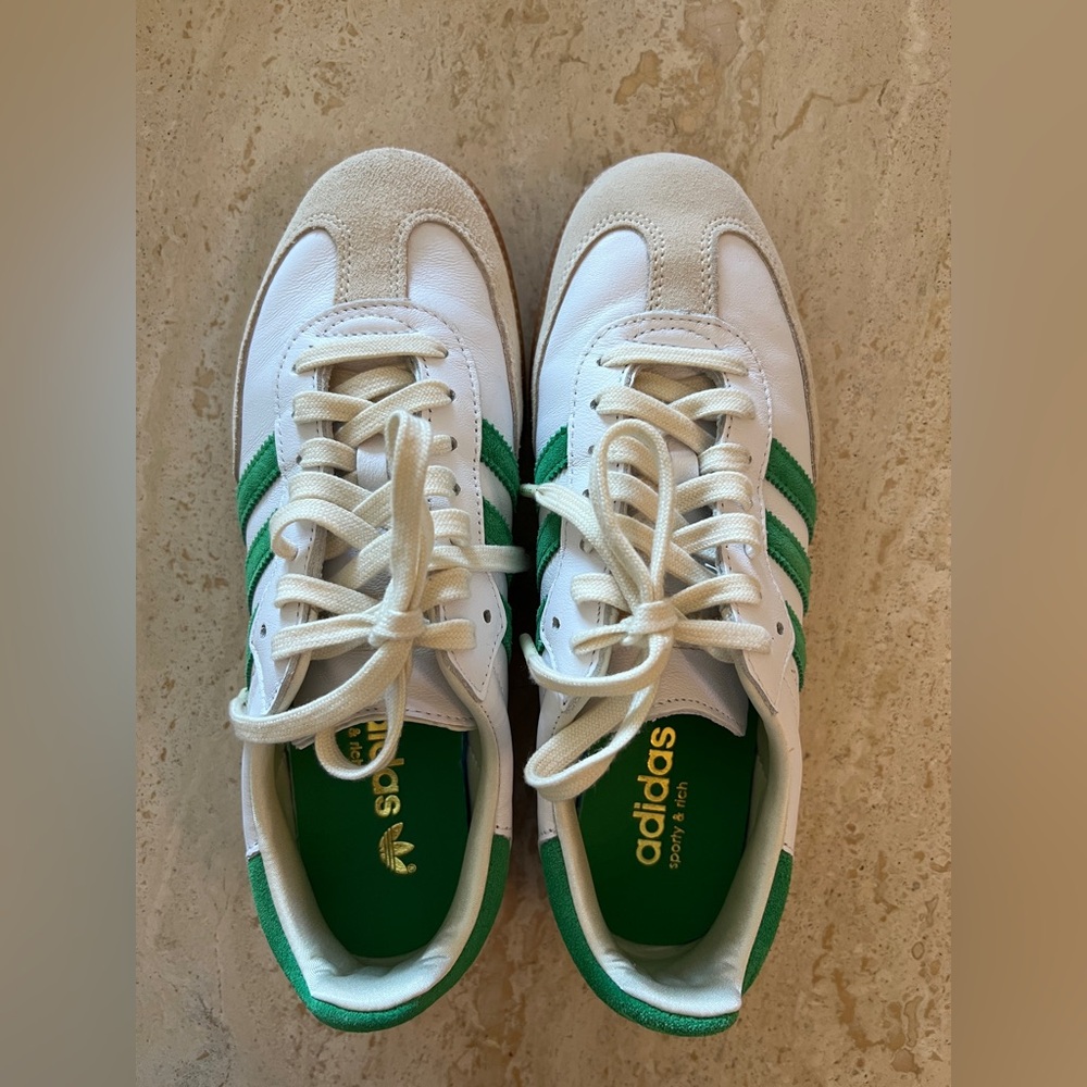 Adidas Sporty & Rich Sambas low top sneakers white green size 6 men’s women’s 7 - Picture 6 of 16